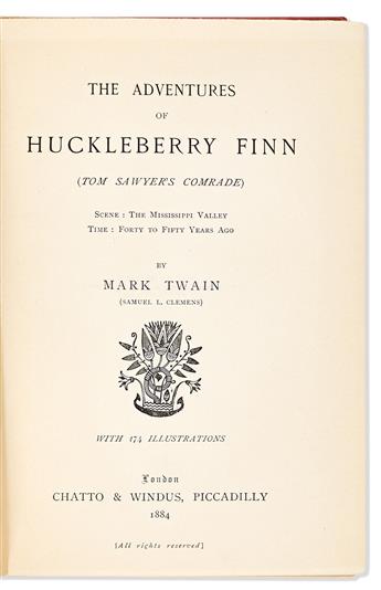 Twain, Mark (1853-1910) The Adventures of Huckleberry Finn.